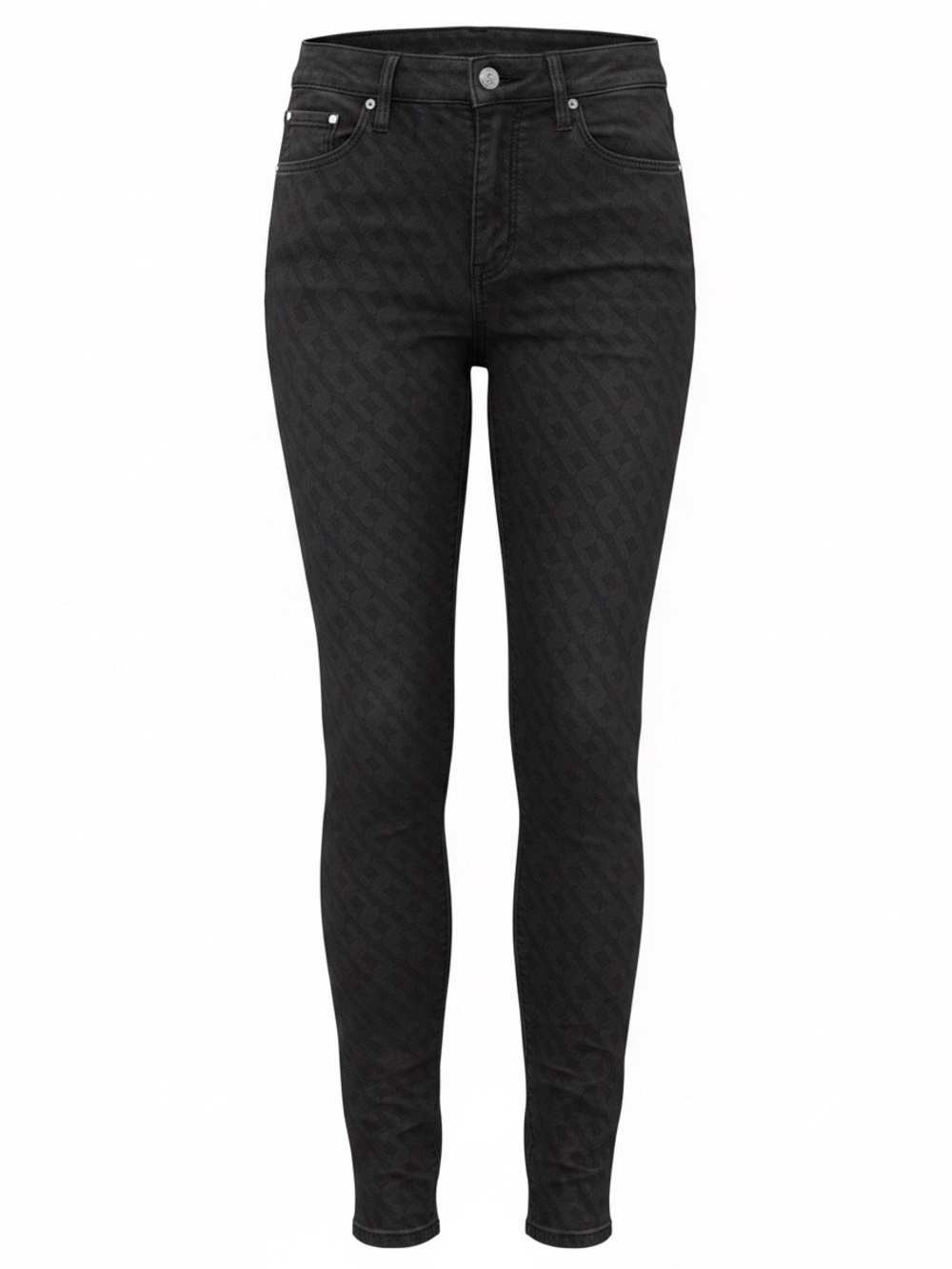 J Brand Maria High Rise Skinny Jeans 27 Black Tonal Print Stretch